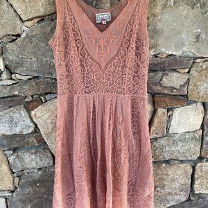 Yoana Baraschi at Dusk Anthropologie Lace Embroidered Dress Size 8